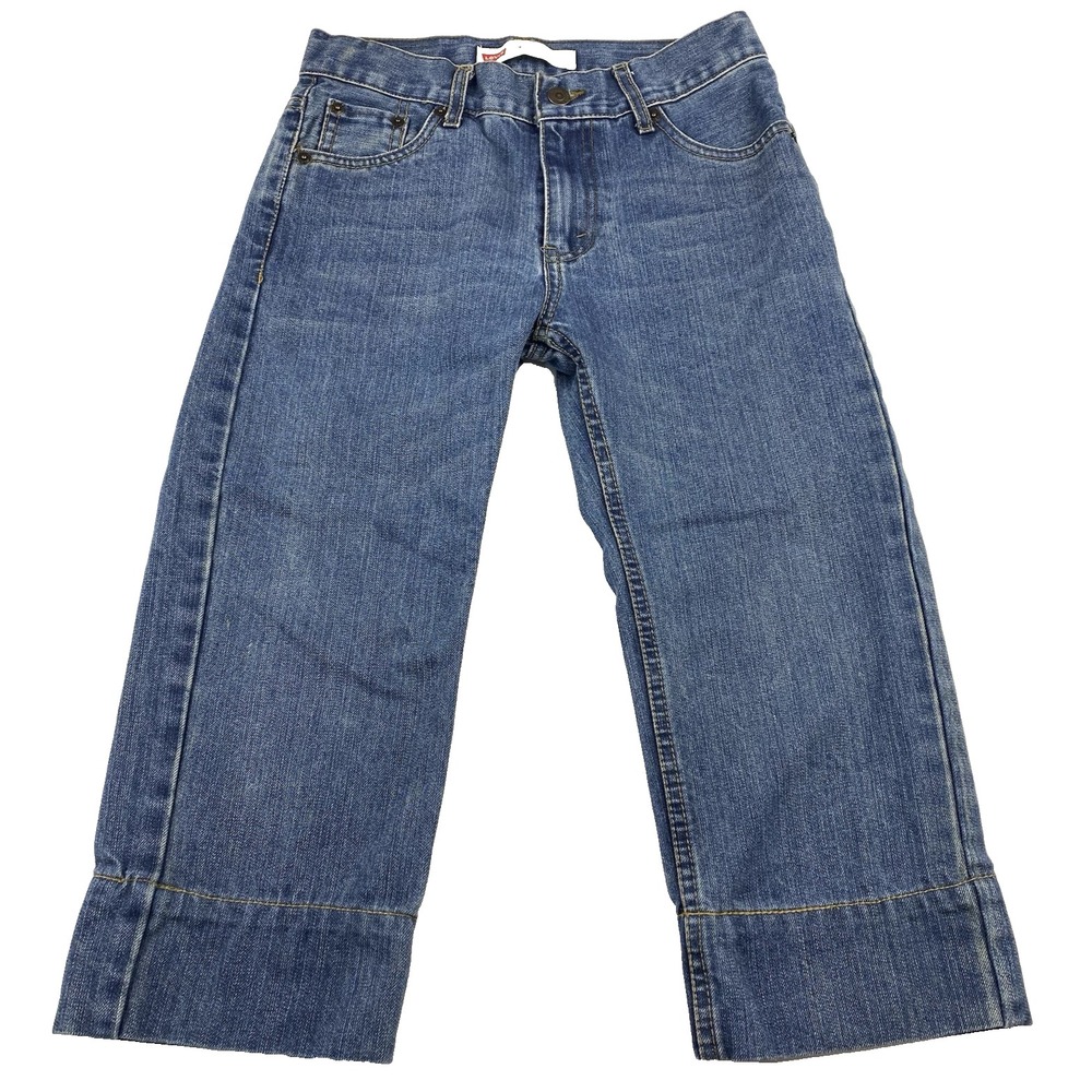 Levi's 505 Denim Jeans Boys Size 8 Husky Relaxed Fit 27"x18" Skater Baggy Grunge